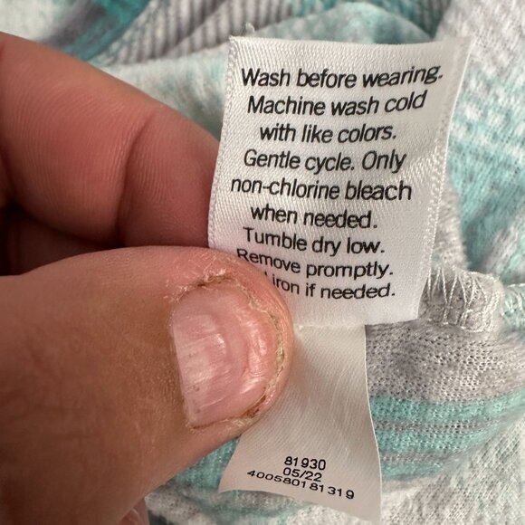 Sonoma Womens Small Plaid Turquoise Gray Pajama Set Long Sleeve Top Elastic Pant - Picture 6 of 8